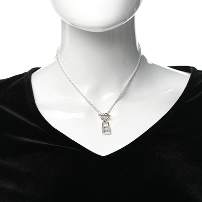 Hermes Sterling Silver Cadenas Kelly Lock Pendant Necklace 2 of 5