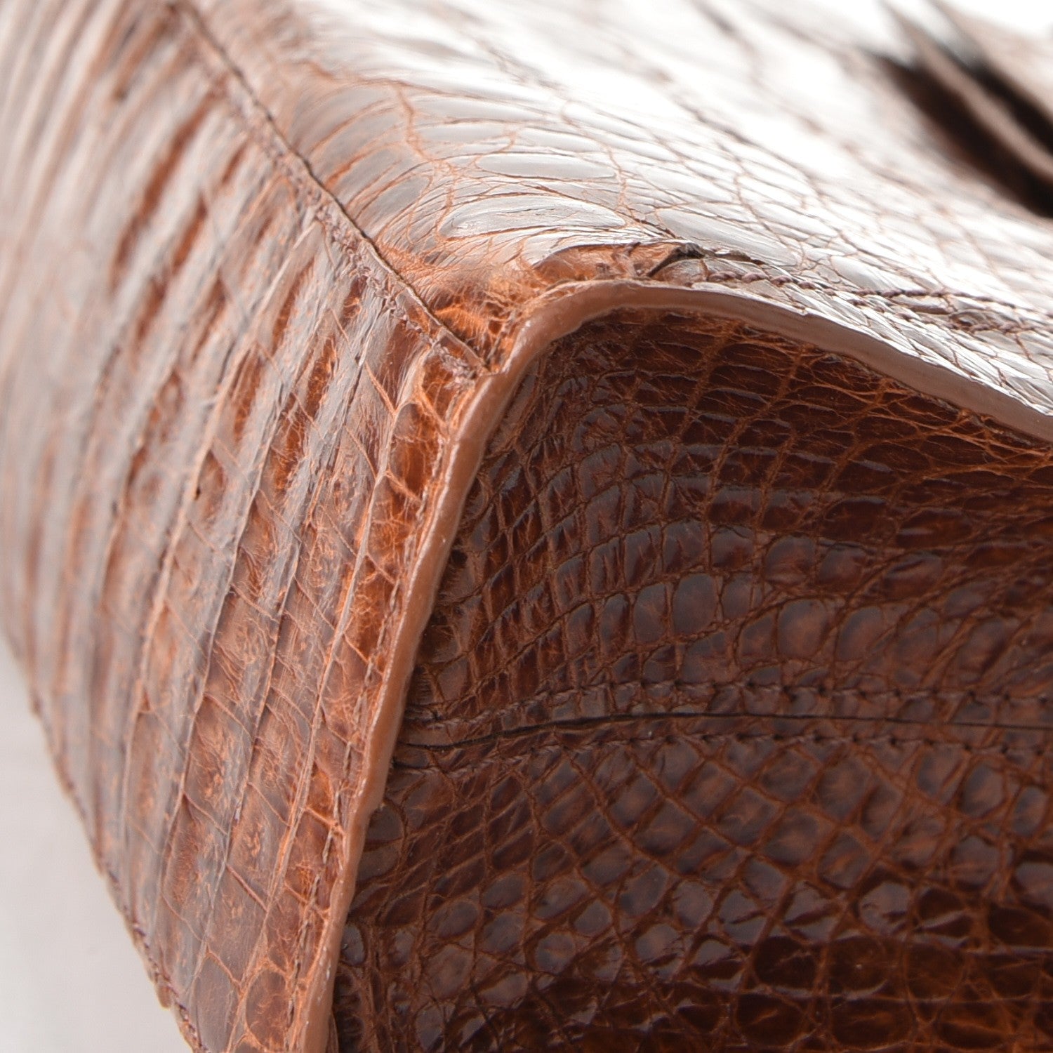 Nancy Gonzalez Crocodile Envelope Shoulder Bag Cognac 7 of 7