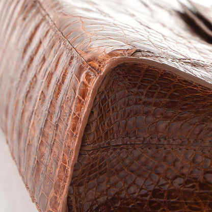 Nancy Gonzalez Crocodile Envelope Shoulder Bag Cognac 7 of 7