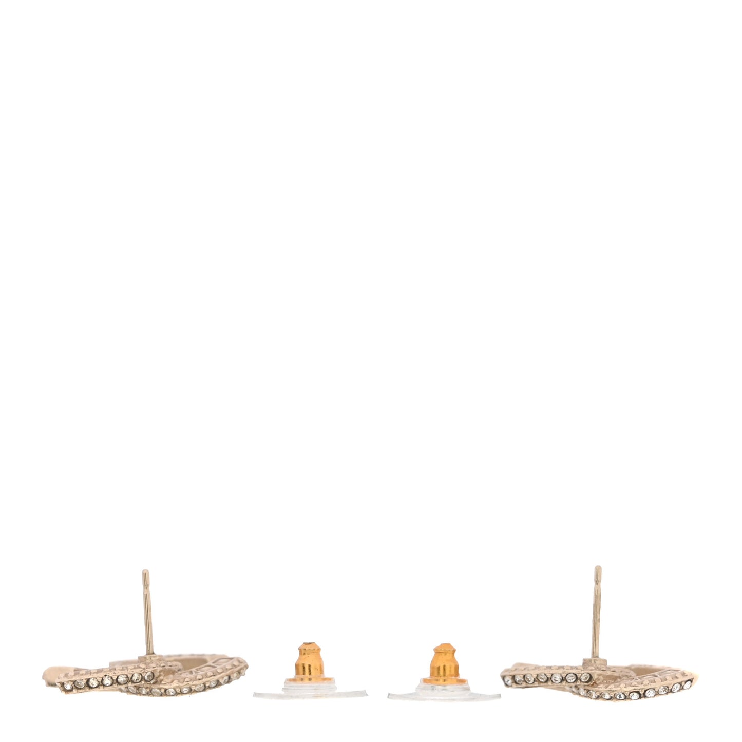Crystal Timeless CC Earrings Light Gold