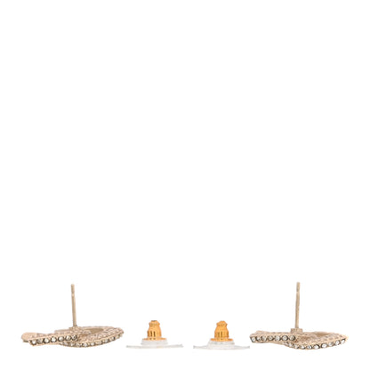 Chanel Crystal Timeless CC Earrings Light Gold 3 of 5