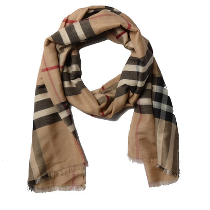 Burberry Wool Silk House Check Scarf 1 of 4