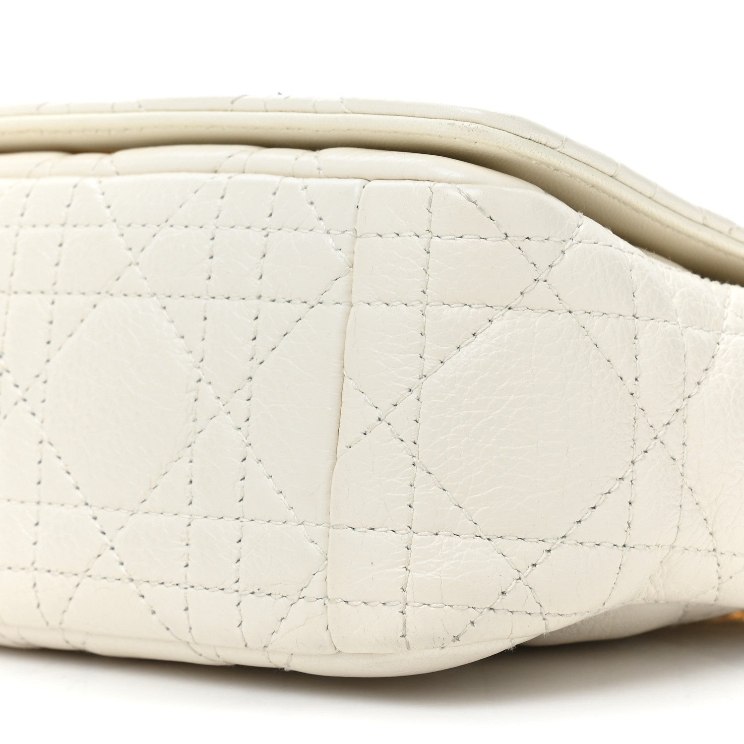 Christian Dior Calfskin Cannage Small Caro Bag Ivory 7 of 10