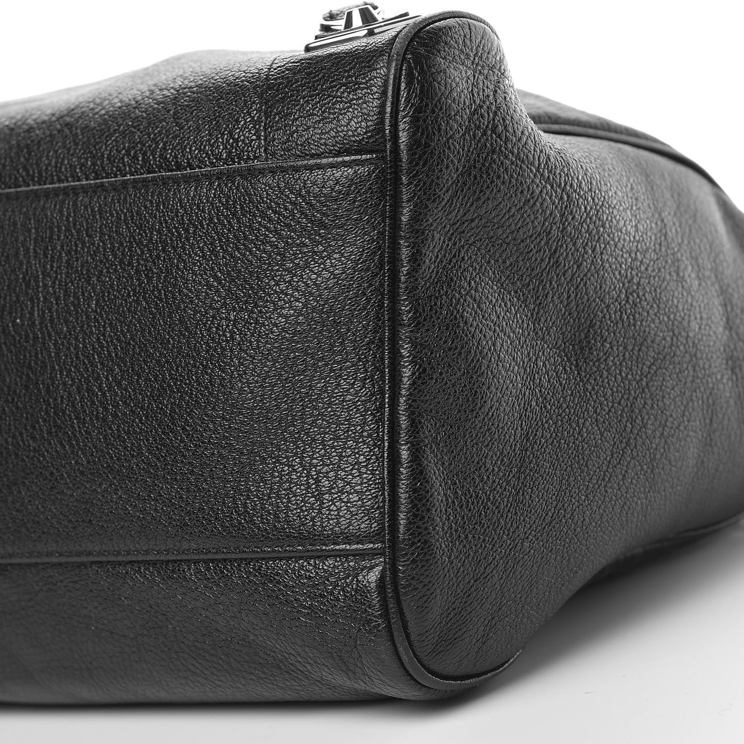 Chevre Silver Metallic Edge Hardware Velo Black