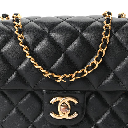 Chanel Lambskin Enamel Quilted Mini Coco Hearts Square Flap Black 8 of 11