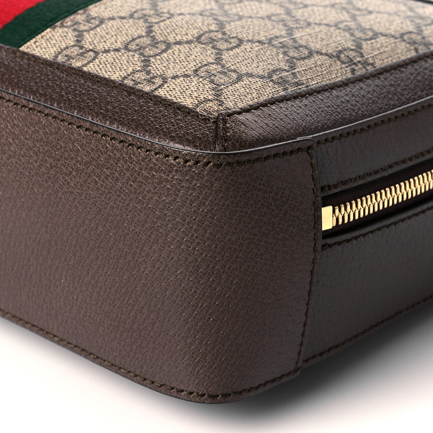 GG Supreme Web Small Ophidia Top Handle Shoulder Bag Brown