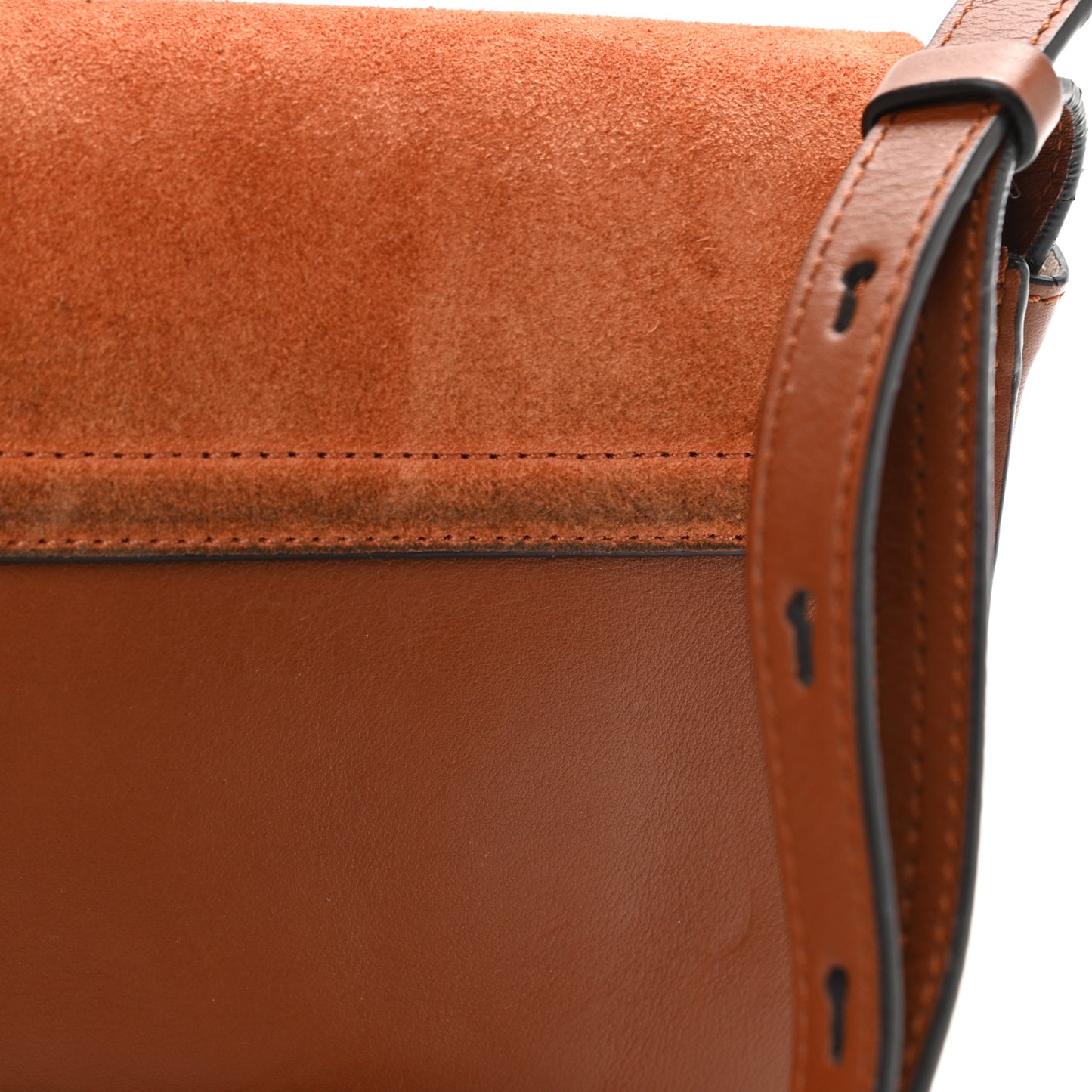 Suede Calfskin Small Faye Shoulder Bag Tobacco
