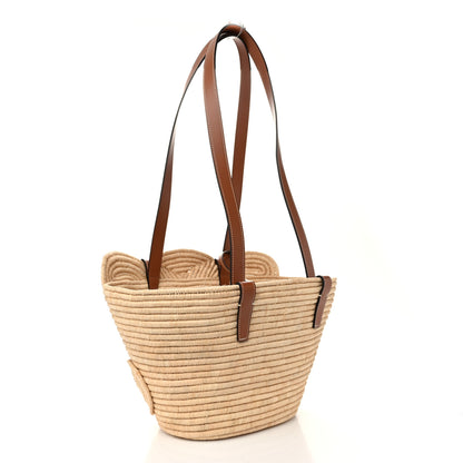 Celine Braided Raffia Calfskin Triomphe Small Panier Tan 4 of 11