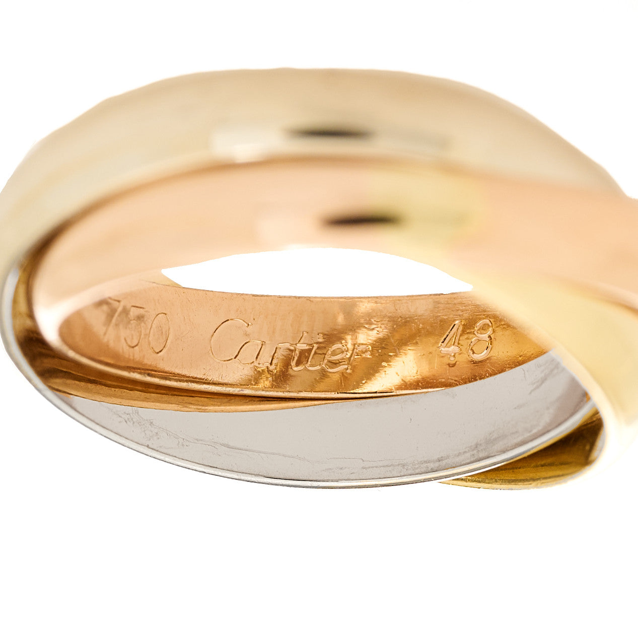 18K Pink Yellow White Gold Small Trinity Ring 44 3