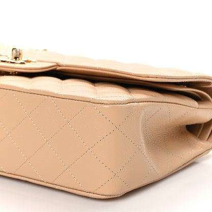 Chanel Caviar Quilted Medium Double Flap Beige 10 of 11