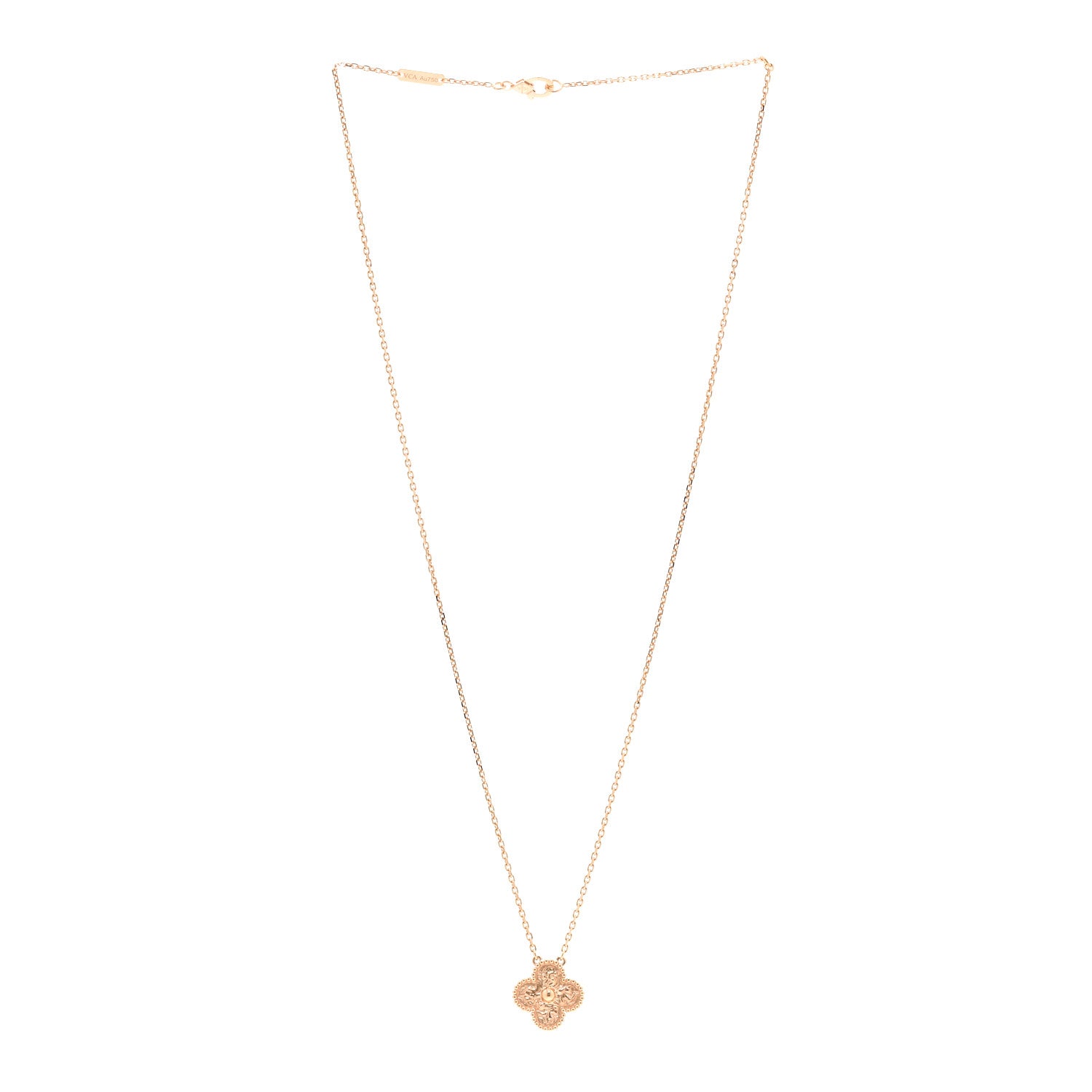 Van Cleef & Arpels 18K Yellow Gold Vintage Alhambra Pendant Necklace 3 of 6