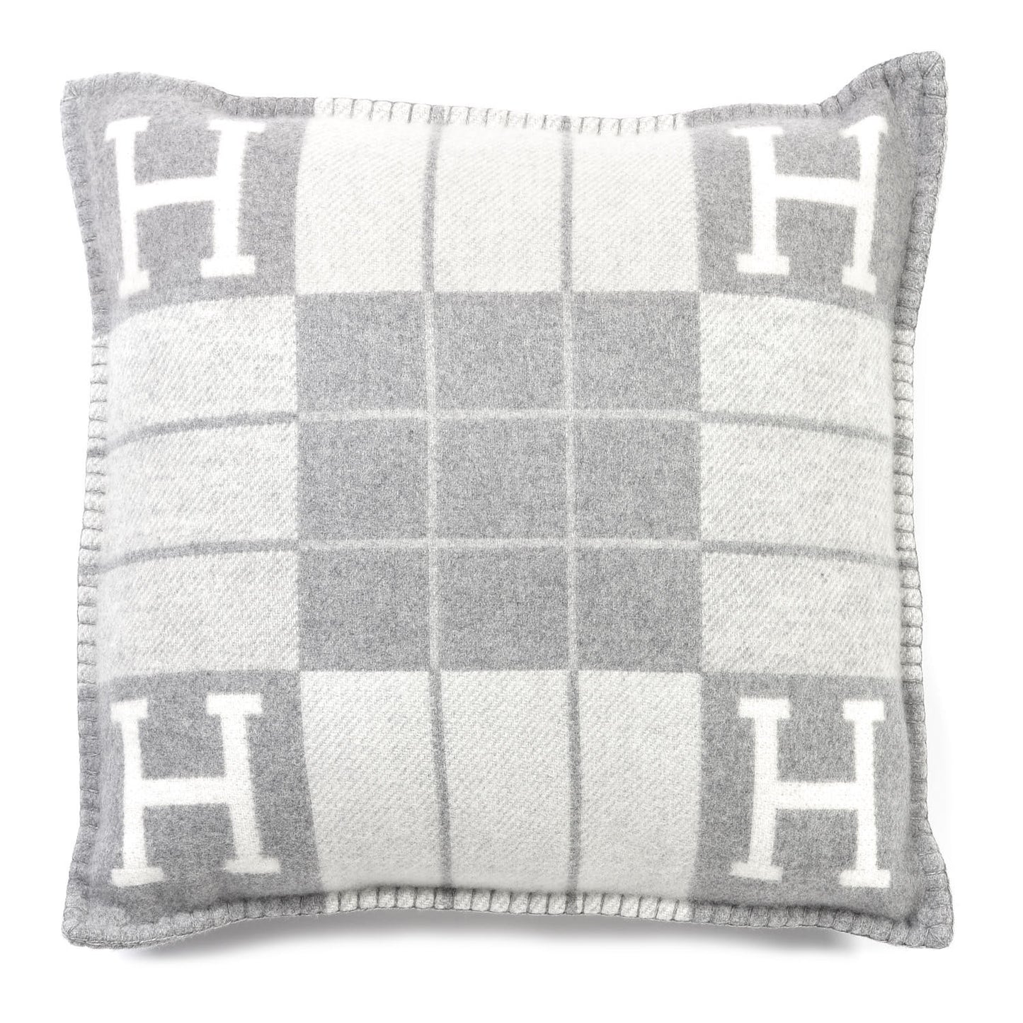 Wool Cashmere Avalon III Pillow PM Ecru Gris Clair