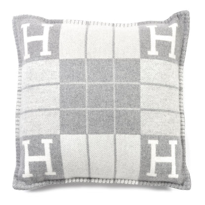 Hermes Wool Cashmere Avalon III Pillow PM Ecru Gris Clair 1 of 3