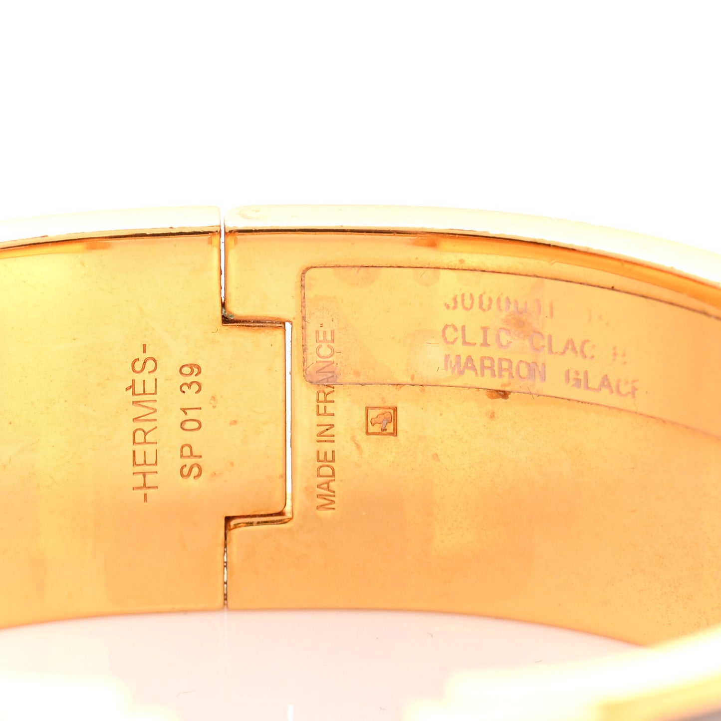 Enamel Wide Clic Clac H Bracelet PM Marron Glace