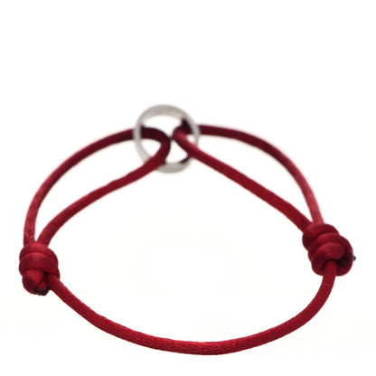 Cartier 18K White Gold Charity LOVE Adjustable Cord Bracelet Red 3 of 7