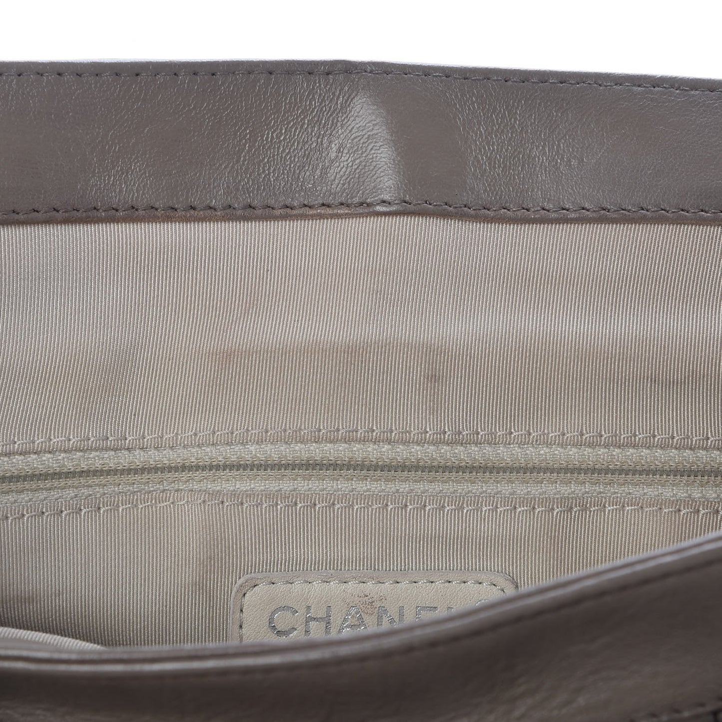Washed Lambskin Quilted Large Chain Around Messenger Taupe