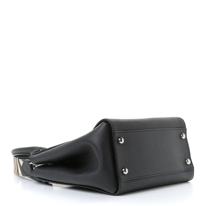 Burberry Soft Grain Calfskin Medium Buckle Tote Black 4 of 11