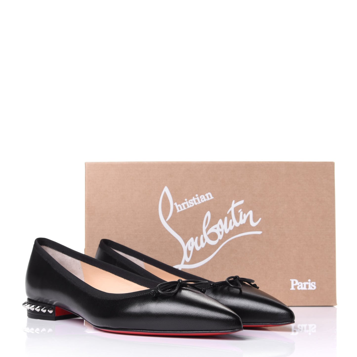 Nappa Spiked Hall Flats 39.5 Black
