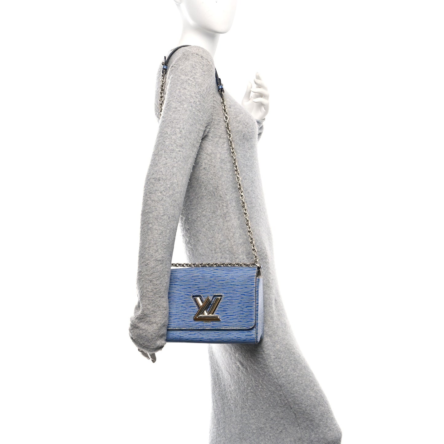Epi Twist Shoulder Bag MM Denim Light