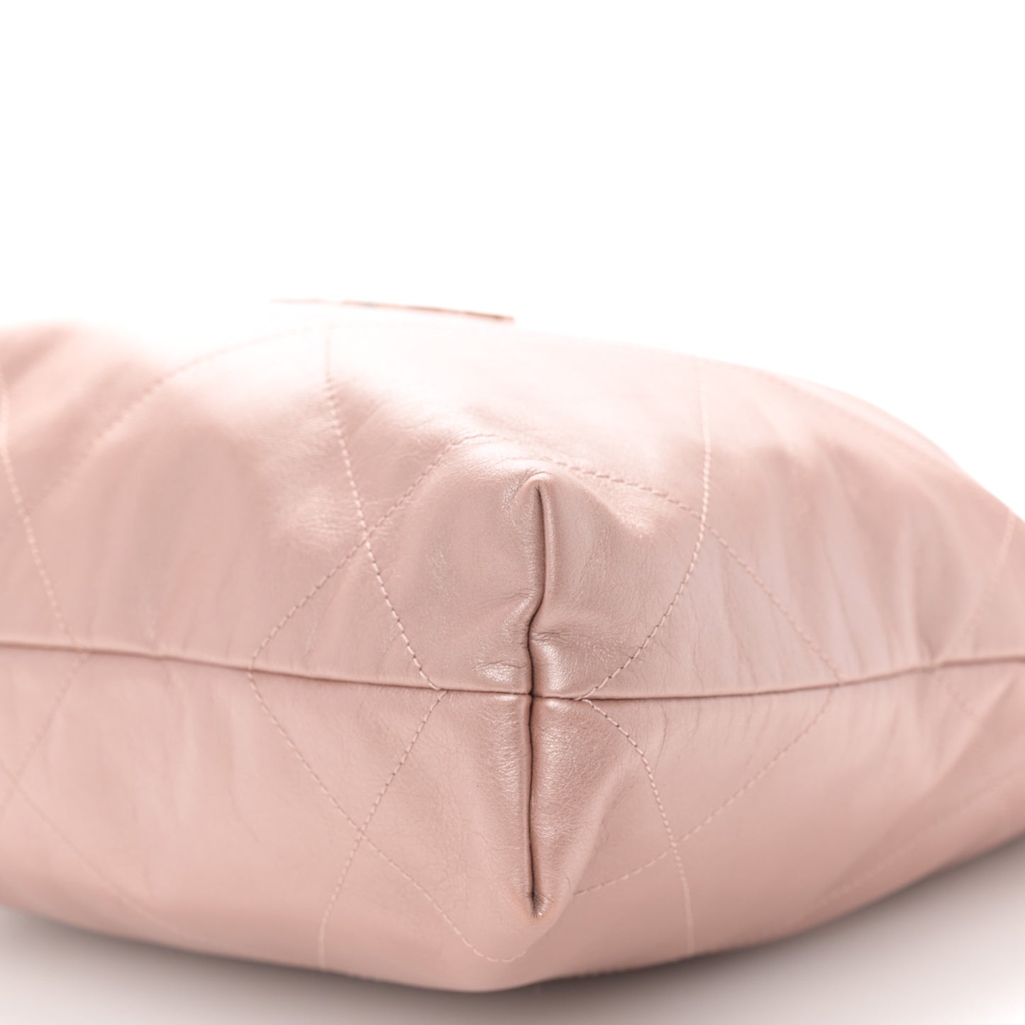 Metallic Calfskin Quilted Small Chanel 22 Pink