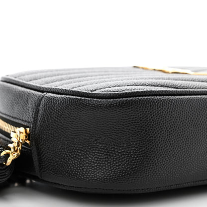 Saint Laurent Grain De Poudre Matelasse Monogram Mini Lou Camera Bag Black 9 of 11