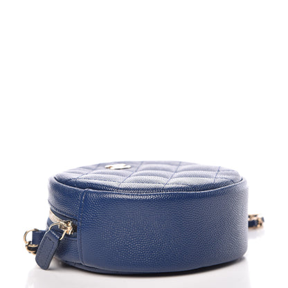 Chanel Caviar Quilted Round Clutch With Chain Navy 4 of 10