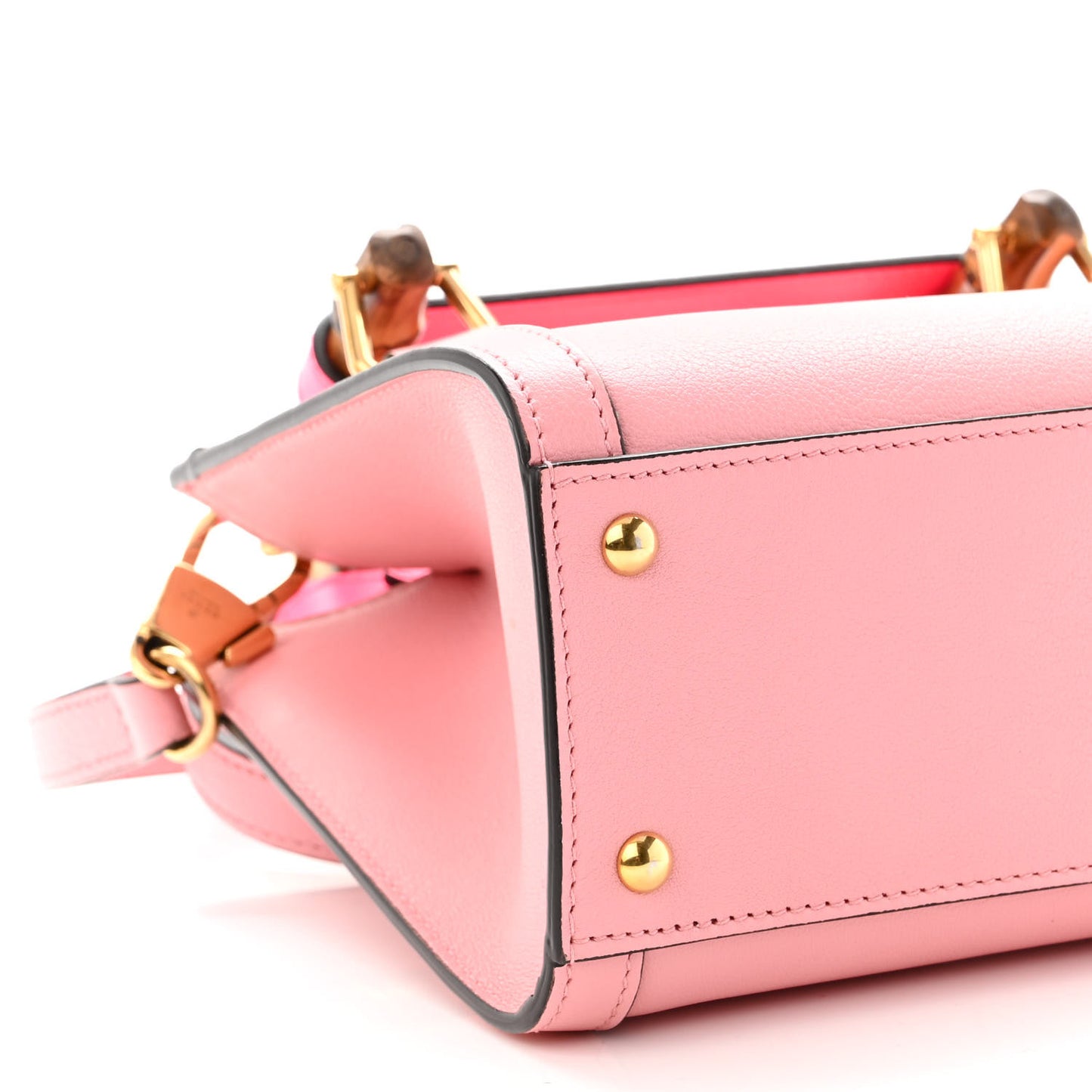 Wonka Grain Calfskin Mini Diana Tote Bag Wild Rose Fuxia Fluo