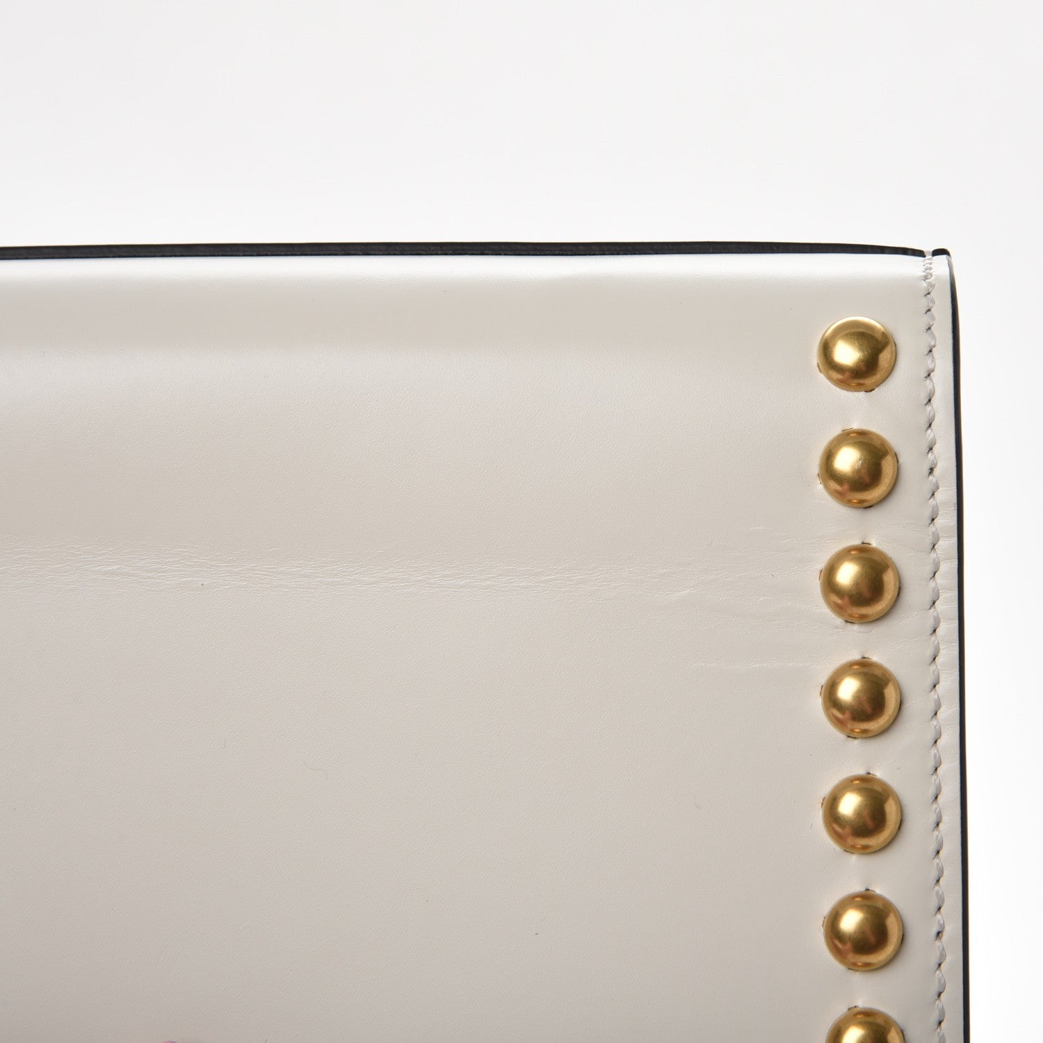 Gucci Calfskin Floral Embroidered Small Padlock Shoulder Bag White 12 of 18
