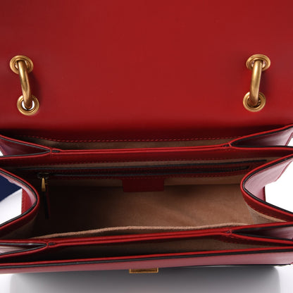 Gucci Calfskin Sylvie Web Small Queen Margaret Top Handle Bag Blue Agata Hibiscus Red Mystic White Sugar Pink 6 of 9
