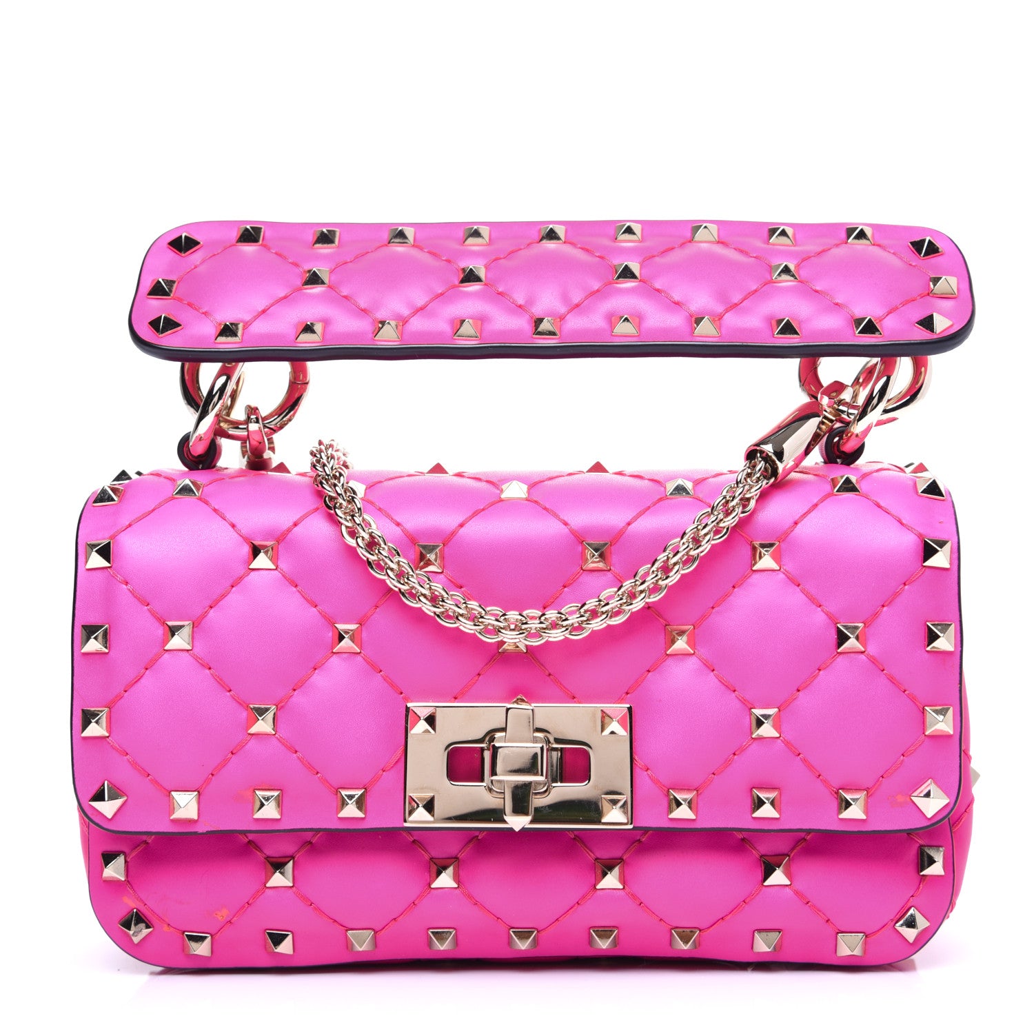 Valentino Garavani Calfskin Mini Rockstud Spike Shoulder Bag Azalea 1 of 12