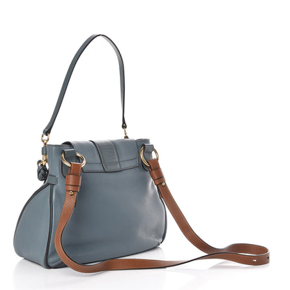 Chloe Grained Lambskin Calfskin Small Lexa Shoulder Bag Cloudy Blue 3 of 8