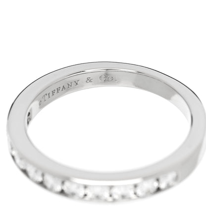 Tiffany Platinum Diamond 3mm Half Circle Wedding Band Ring 49 5 4 of 6