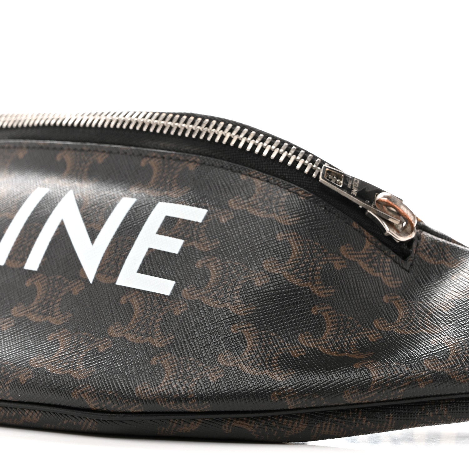 Celine Triomphe Logo Canvas Checker Belt Bag Black 10 of 15