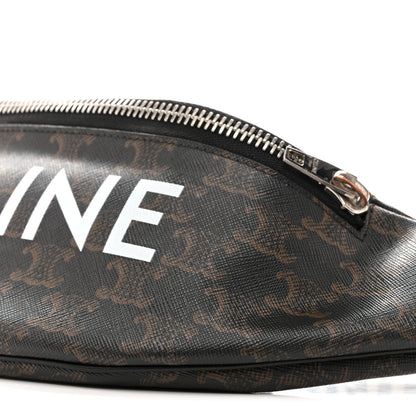 Celine Triomphe Logo Canvas Checker Belt Bag Black 10 of 15