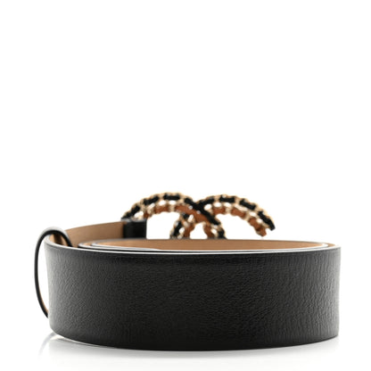 Chanel Calfskin CC Chain Belt 80 32 Black Gold 2 of 8