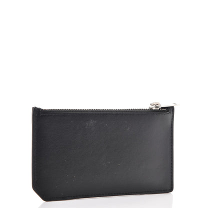 Saint Laurent Calfskin Moujik Patch Fragments Zip Pouch Card Holder Black 3 of 11