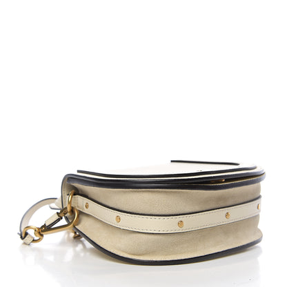 Chloe Calfskin Suede Small Nile Bracelet Bag Off White 3 of 8