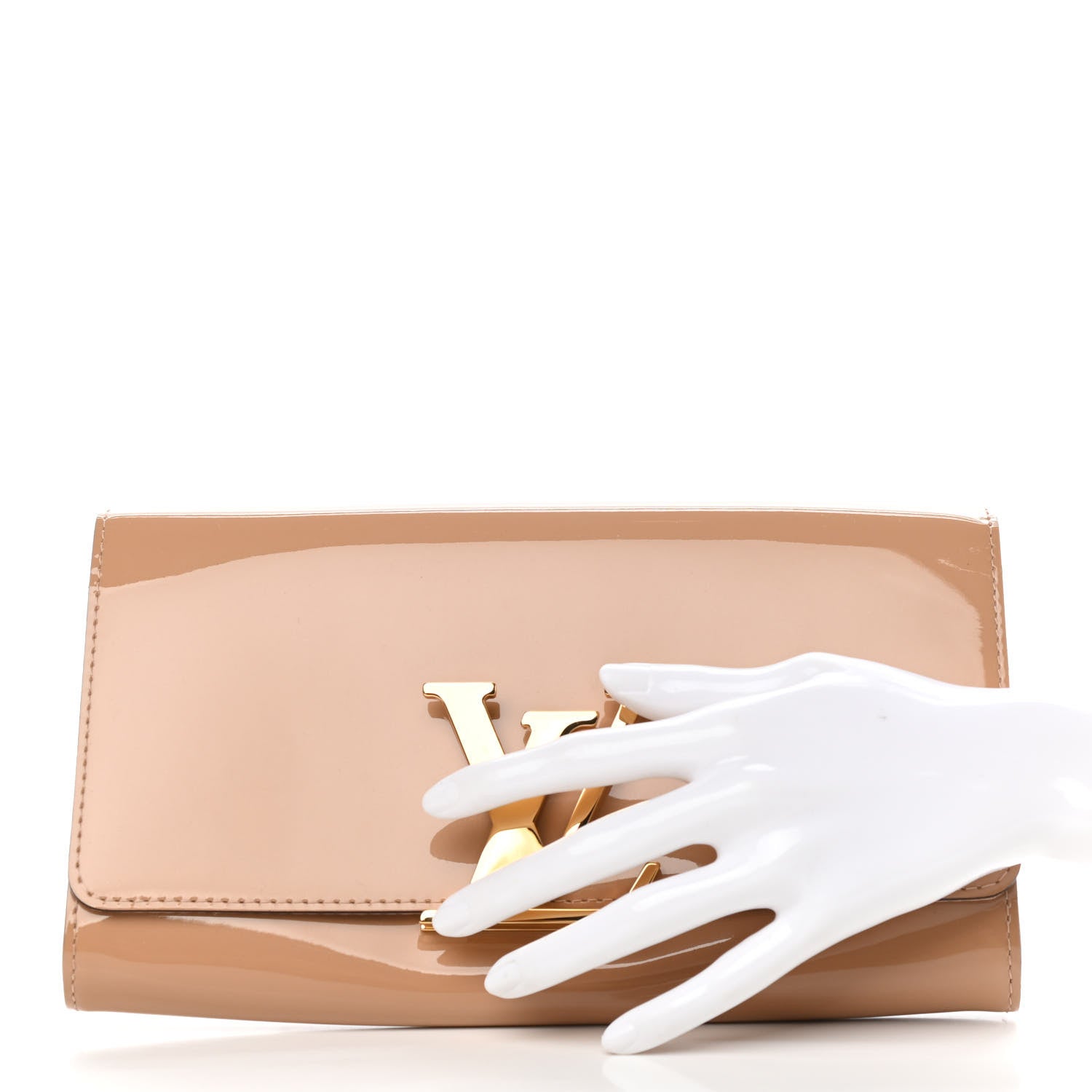 Louis Vuitton Patent Louise Clutch Nude 2 of 9