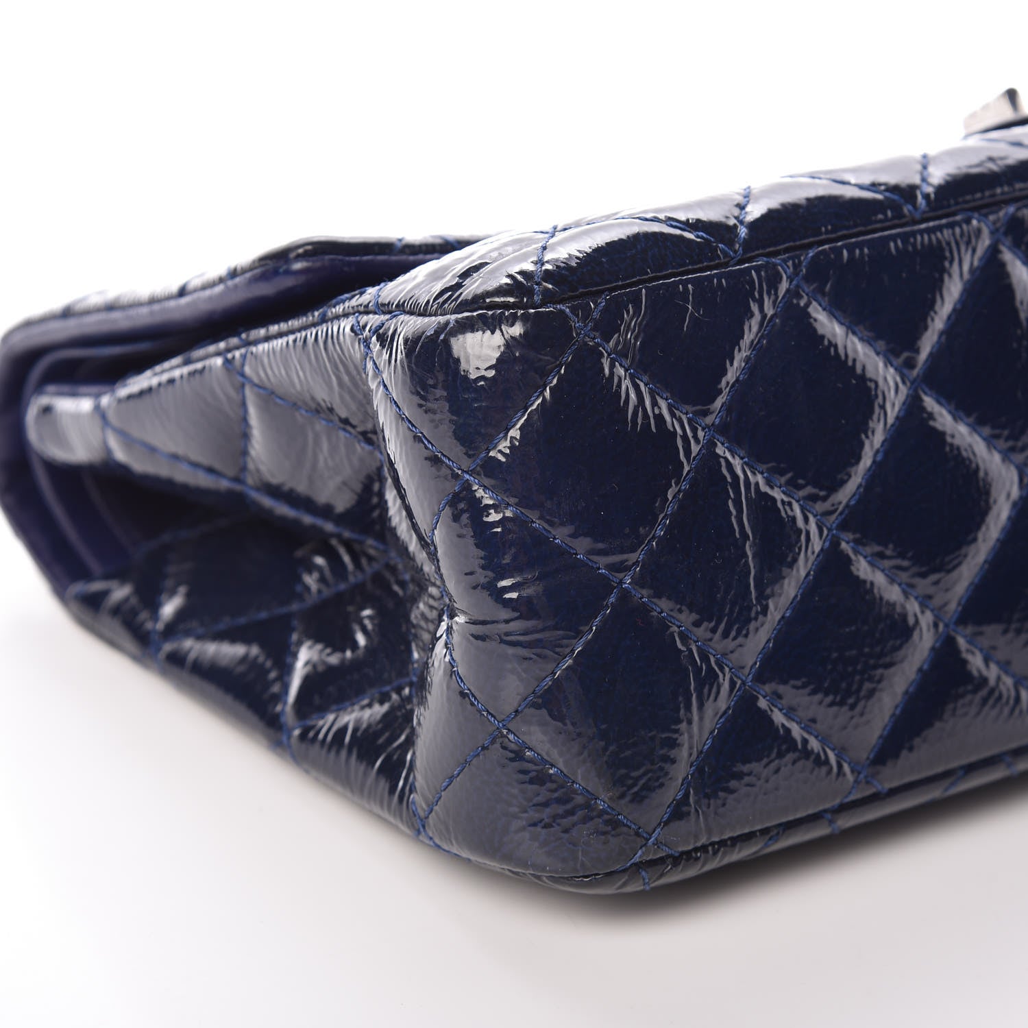 Chanel Distressed Patent Quilted 2.55 Reissue 226 Flap Navy 7 of 13