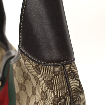 Gucci Monogram Web Jackie O Bouvier Hobo Dark Brown 12 of 12