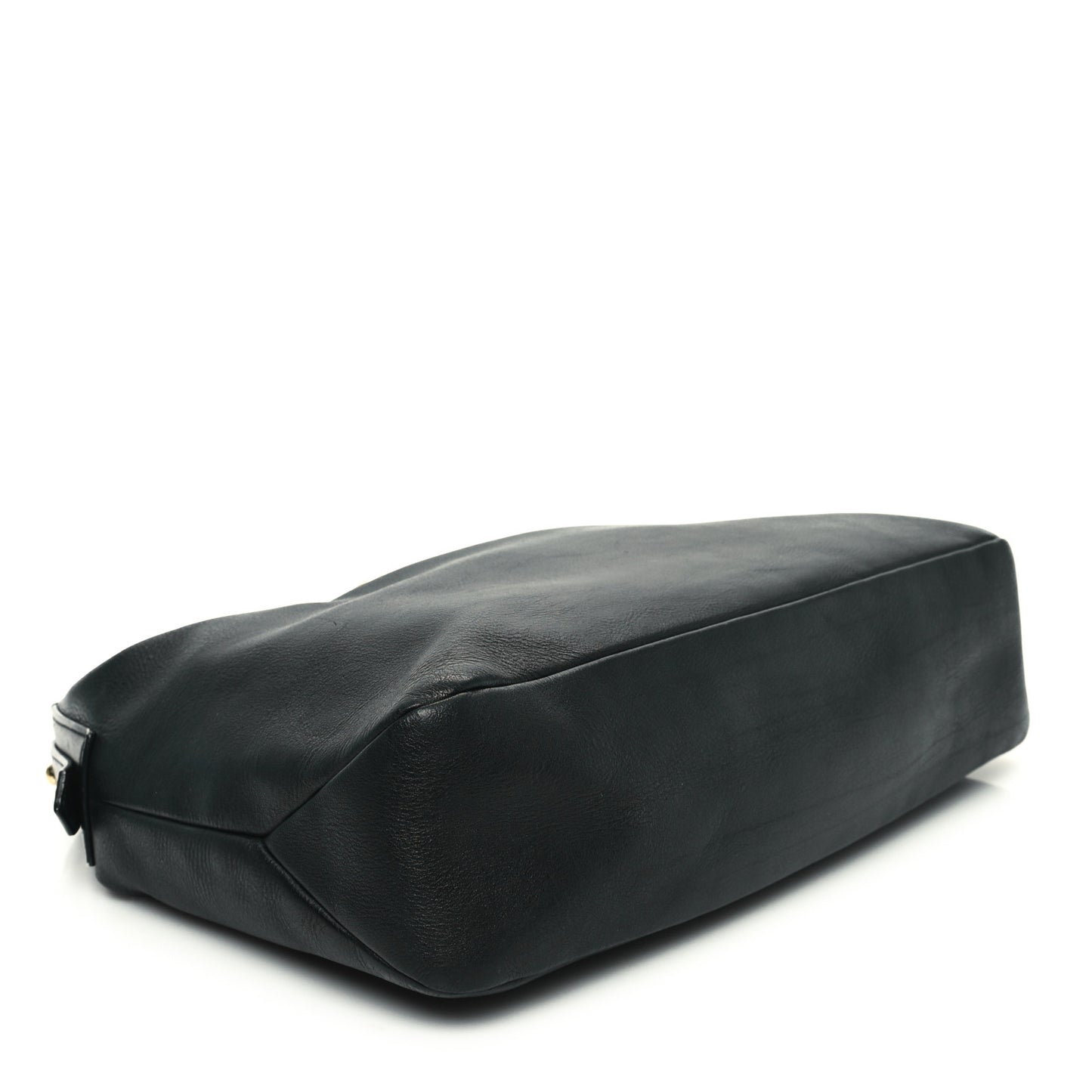 Calfskin Medium Horsebit Chain Hobo Black