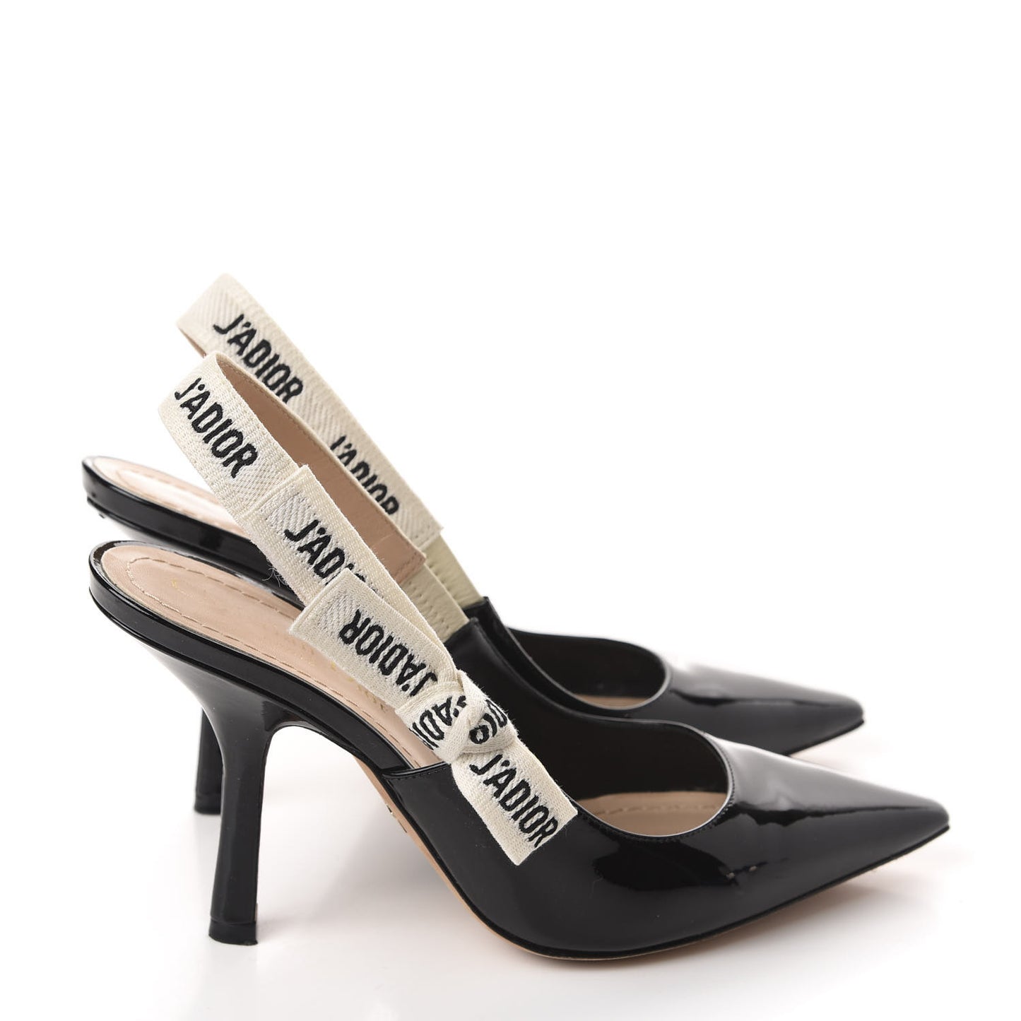 Patent Ribbon J'Adior Slingback 100mm Pumps 36.5 Black