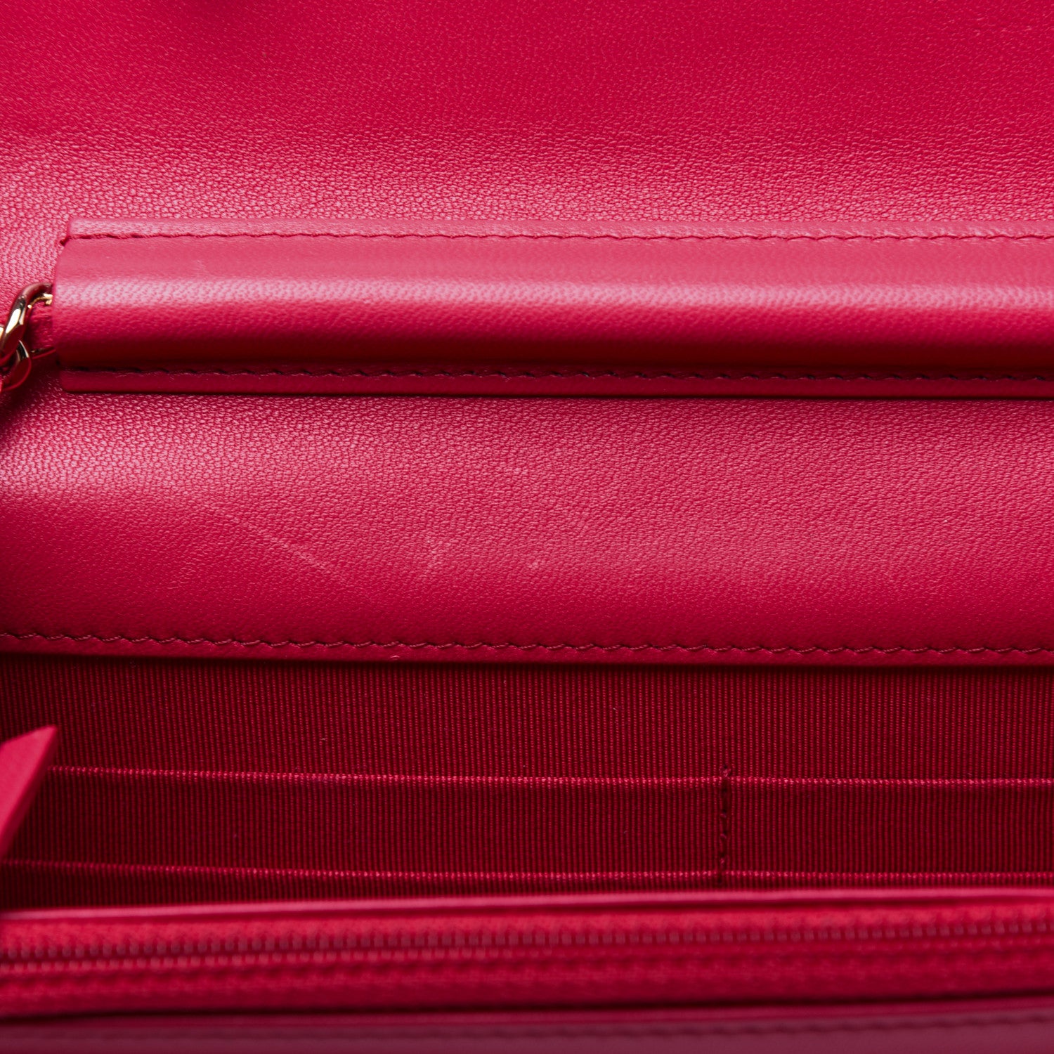 Chanel Lambskin Quilted Wallet On Chain WOC Light Red 14 of 20