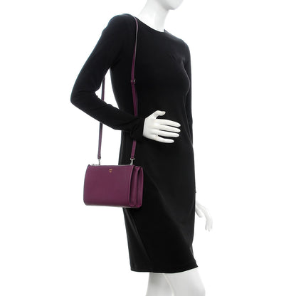 MCM Grained Calfskin Milla Double Crossbody Bag Purple 2 of 12