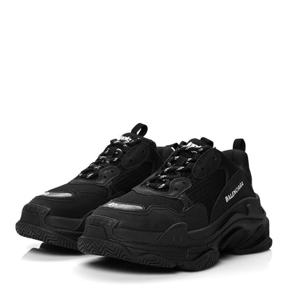 Balenciaga Fabric Mesh Womens Triple S Sneakers 40 Black 3 of 7