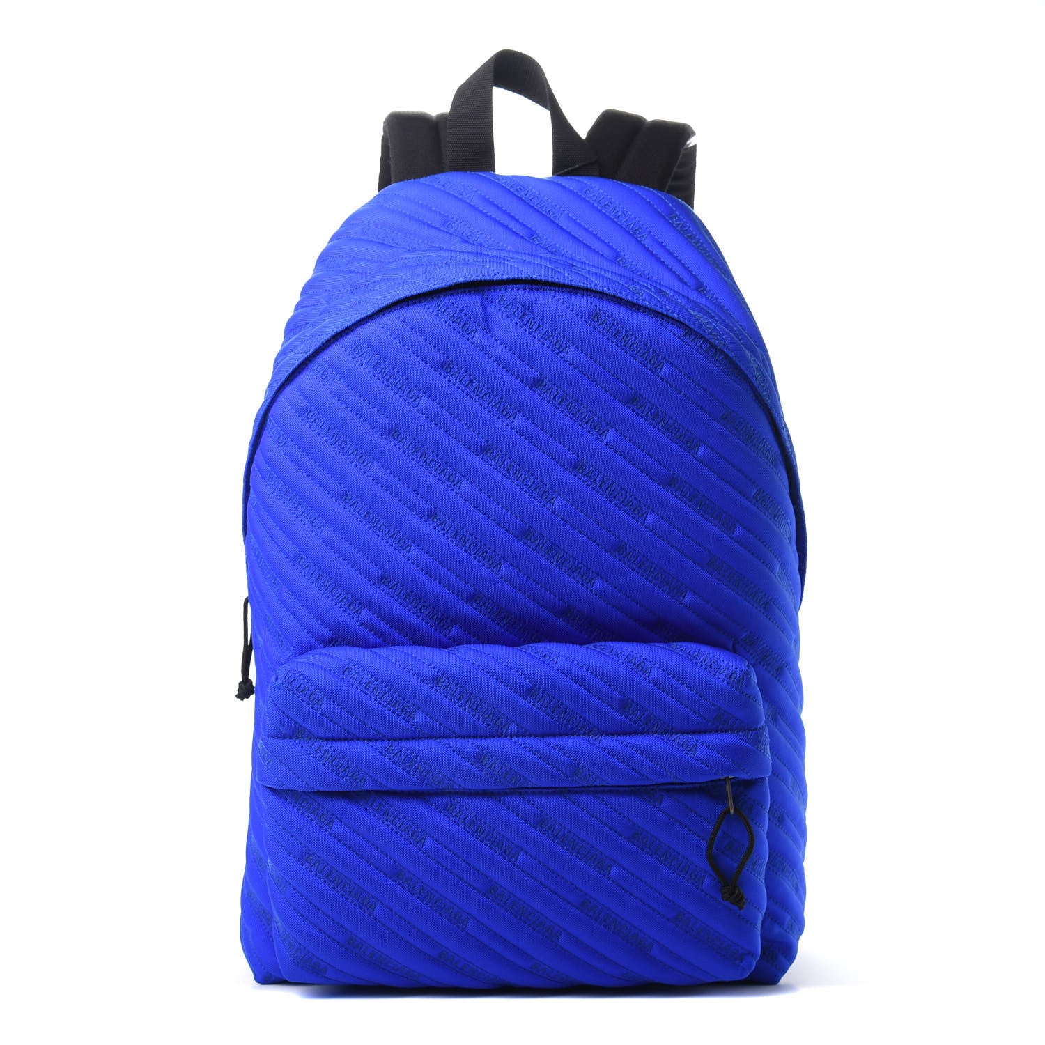 Balenciaga Canvas Logo Matelasse Explorer Backpack Bleu Cobalt 1 of 9