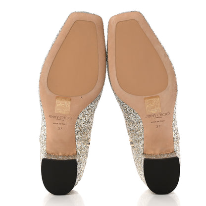 Jimmy Choo Dazzling Coarse Glitter Fabric Crystal Myan 45 Boots 37 Platinum 5 of 8