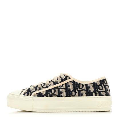 Christian Dior Canvas Oblique Walk'N'Dior Low Top Sneakers 36.5 Deep Blue 1 of 10