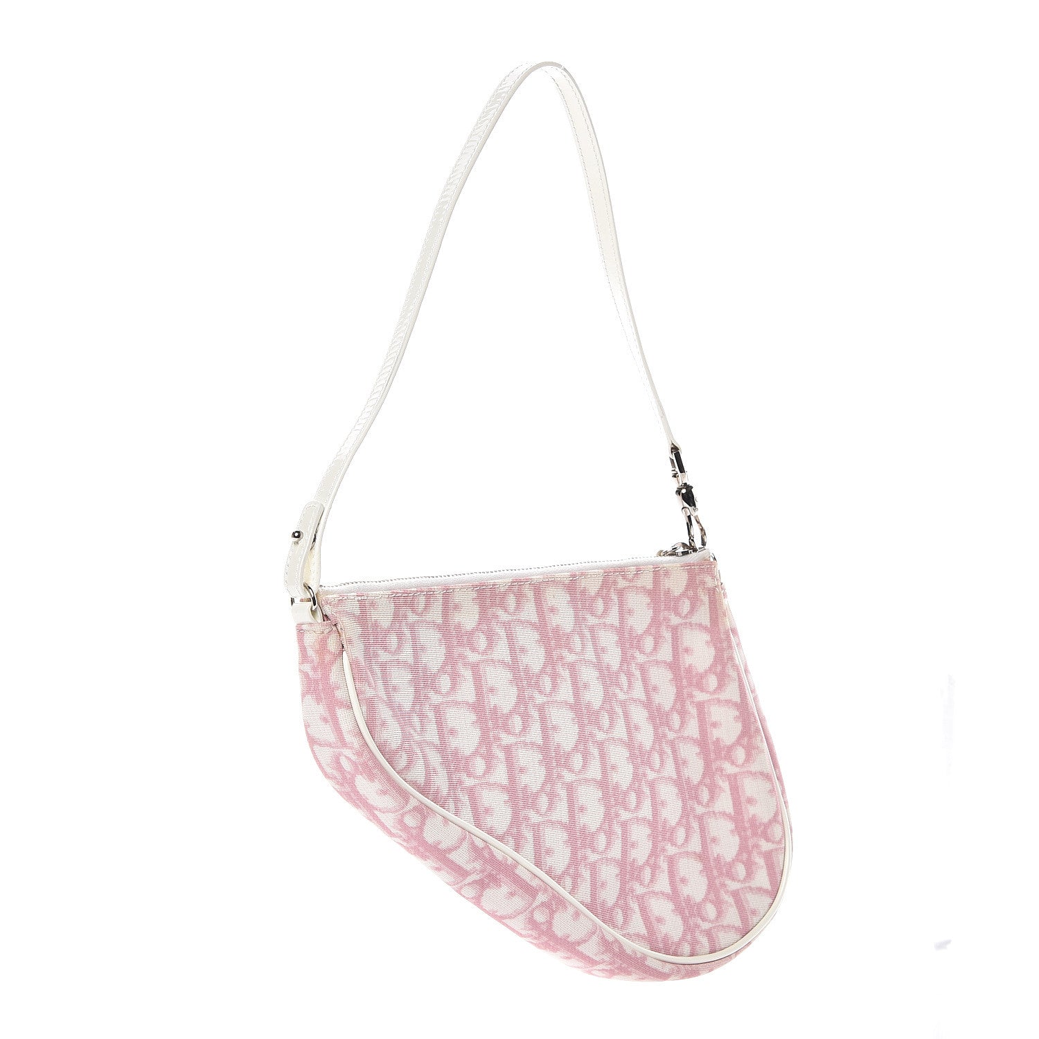 Christian Dior Monogram Mini Saddle Pochette Pink 3 of 13