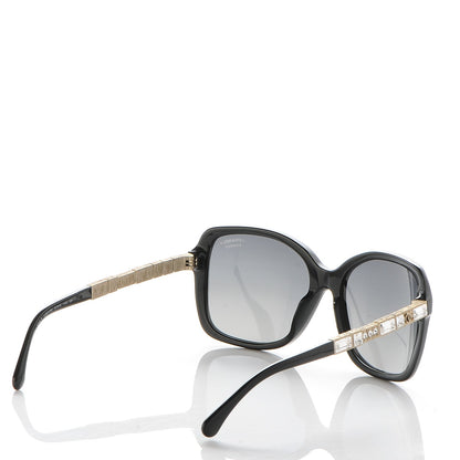 Chanel Baguette Crystal Polarized Square Sunglasses 5308-B Black 4 of 8